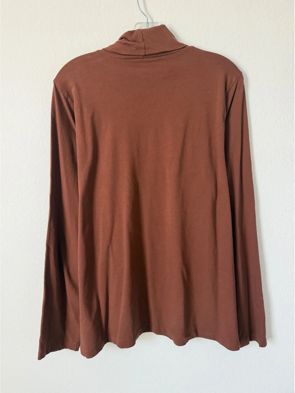 J. Crew Long Sleeve 100% Cotton Brown Basic Turtleneck Top Women's Size 2X